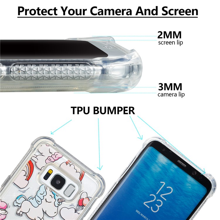 Liquid Glitter Powder Quicksand Shockproof TPU Back Case for Samsung Galaxy S8+ SM-G955 - Unicorns-2