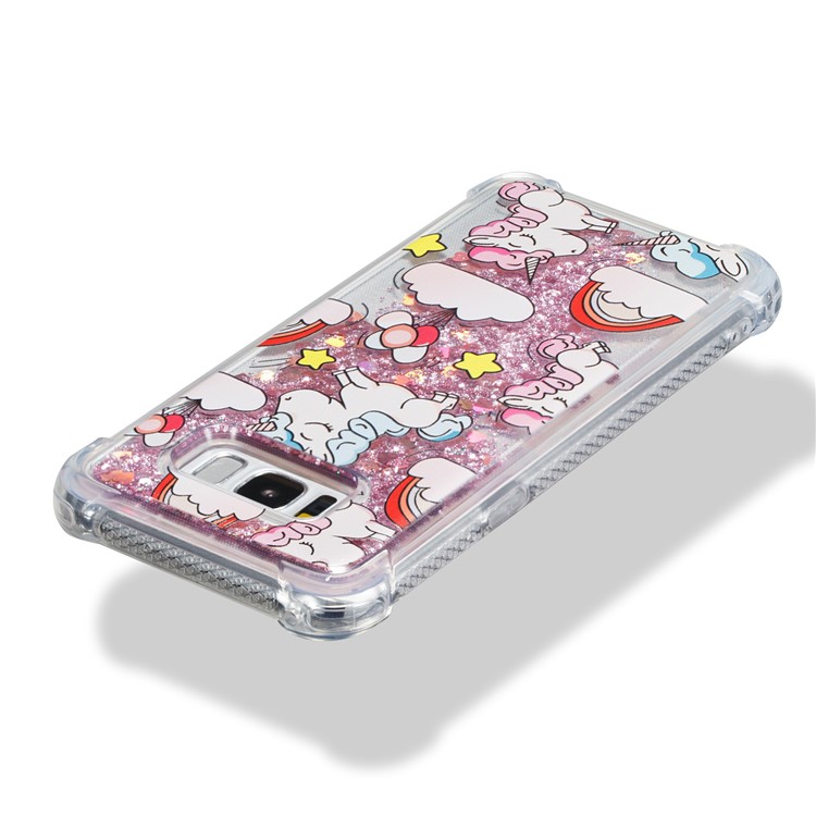 Liquid Glitter Powder Quicksand Shockproof TPU Back Case for Samsung Galaxy S8+ SM-G955 - Unicorns-3