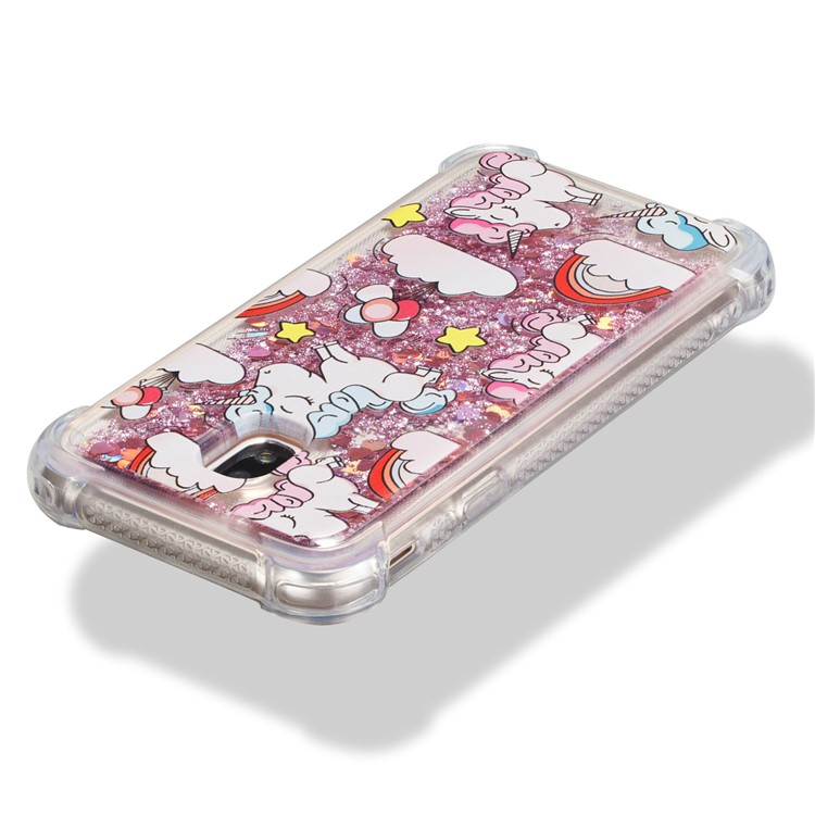 Liquid Glitter Powder Quicksand Shockproof TPU Back Case for Samsung Galaxy J3 Pro (2017) / J3 (2017) EU Version - Unicorns-3