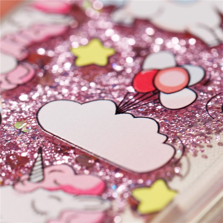 Liquid Glitter Powder Quicksand Shockproof TPU Back Case for Samsung Galaxy J3 Pro (2017) / J3 (2017) EU Version - Unicorns-6