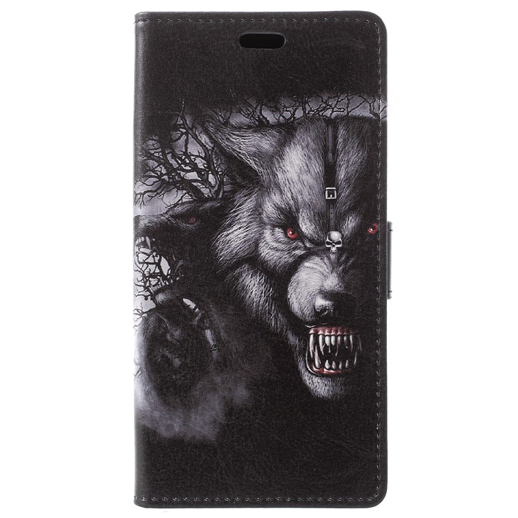 For Samsung Galaxy S9 Plus Patterned PU Leather Wallet Stand Cover - Grey Wolf-2