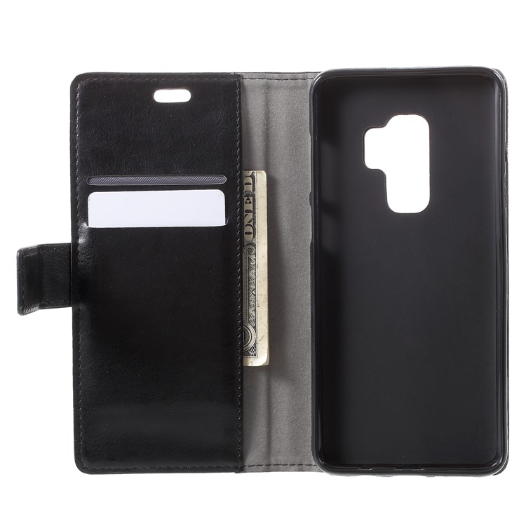 For Samsung Galaxy S9 Plus Patterned PU Leather Wallet Stand Cover - Grey Wolf-6