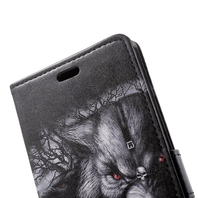 For Samsung Galaxy S9 Plus Patterned PU Leather Wallet Stand Cover - Grey Wolf-7