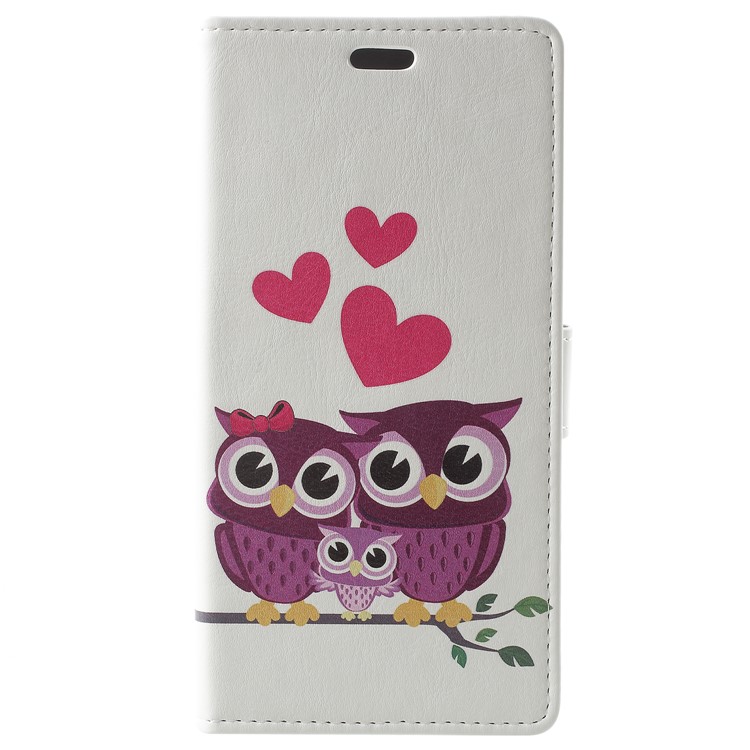 

For Samsung Galaxy S9 Plus Patterned PU Leather Case with Stand - Owl Family
