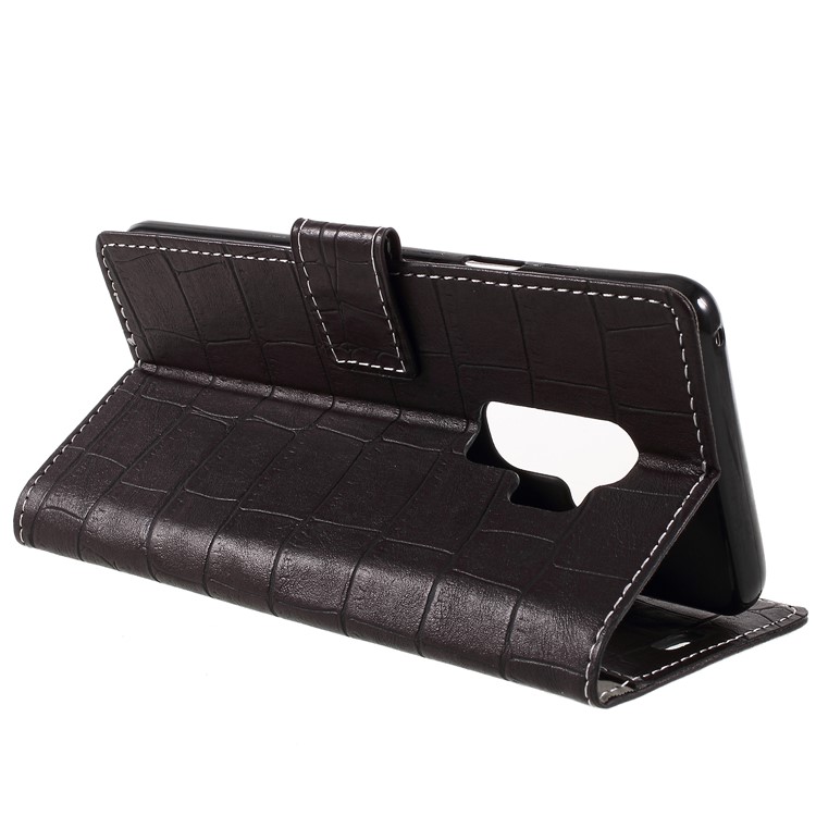 Crocodile Texture PU Leather Wallet Stand Case for Samsung Galaxy S9 Plus G965 - Black-10