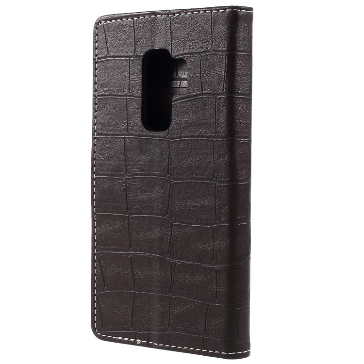 Crocodile Texture PU Leather Wallet Stand Case for Samsung Galaxy S9 Plus G965 - Black-3