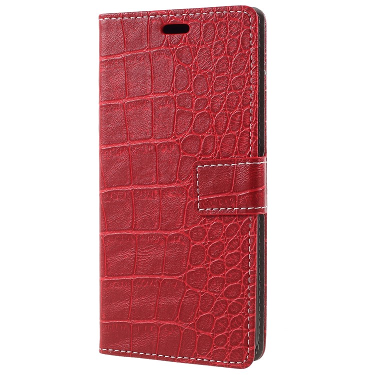 Crocodile Texture PU Leather Wallet Stand Case for Samsung Galaxy S9 Plus G965 - Red-1