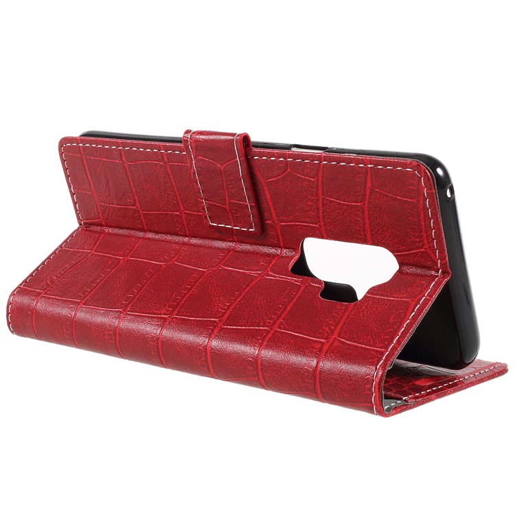 Crocodile Texture PU Leather Wallet Stand Case for Samsung Galaxy S9 Plus G965 - Red-5
