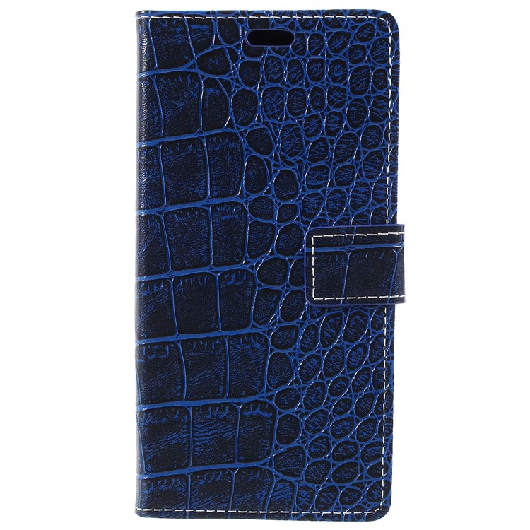 Crocodile Texture PU Leather Wallet Stand Case for Samsung Galaxy S9 Plus G965 - Blue-3