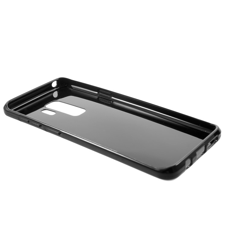 S Shape Carbon Fiber Brushed TPU Back Case for Samsung Galaxy S9 Plus - Black-3