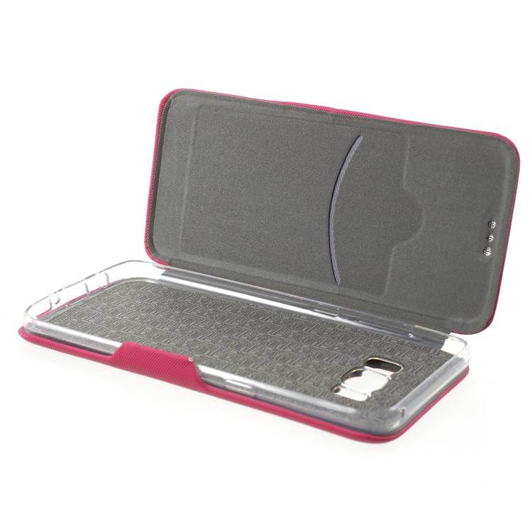Twill Grain Leather Card Holder Stand Case for Samsung Galaxy S8 SM-G950 - Rose-6