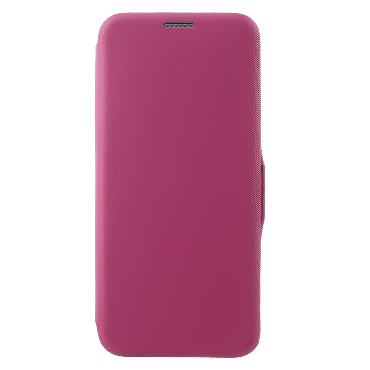 Twill Grain Leather Card Holder Stand Cell Phone Casing for Samsung Galaxy S8 Plus SM-G955 - Rose-3