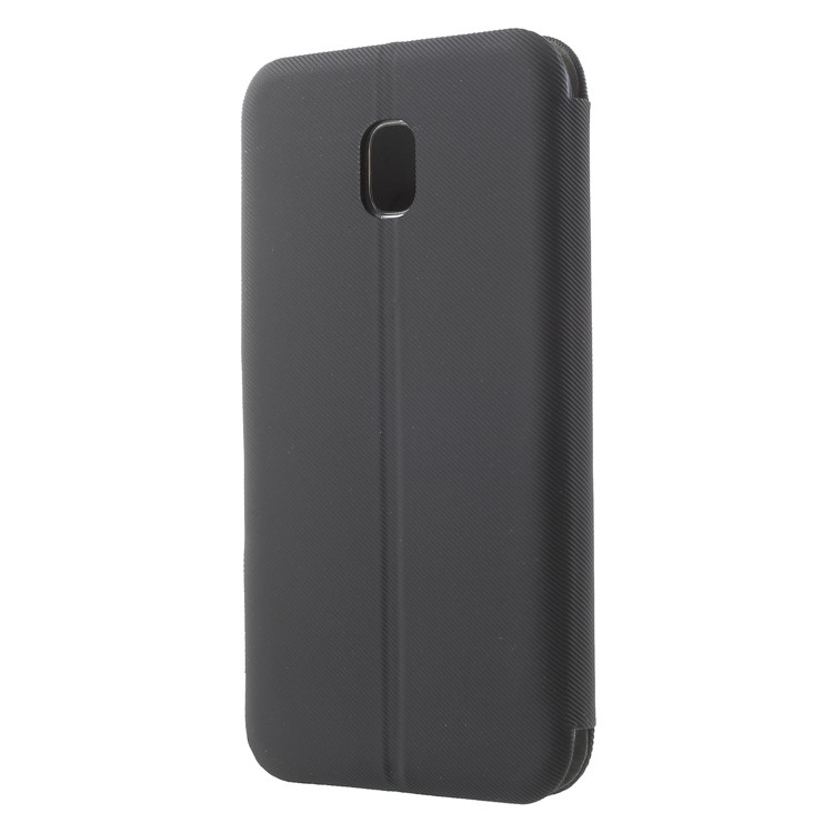 Twill Grain Leather Card Holder Stand Cell Phone Case for Samsung Galaxy J3 Pro (2017) / J3 (2017) EU Version - Black-2