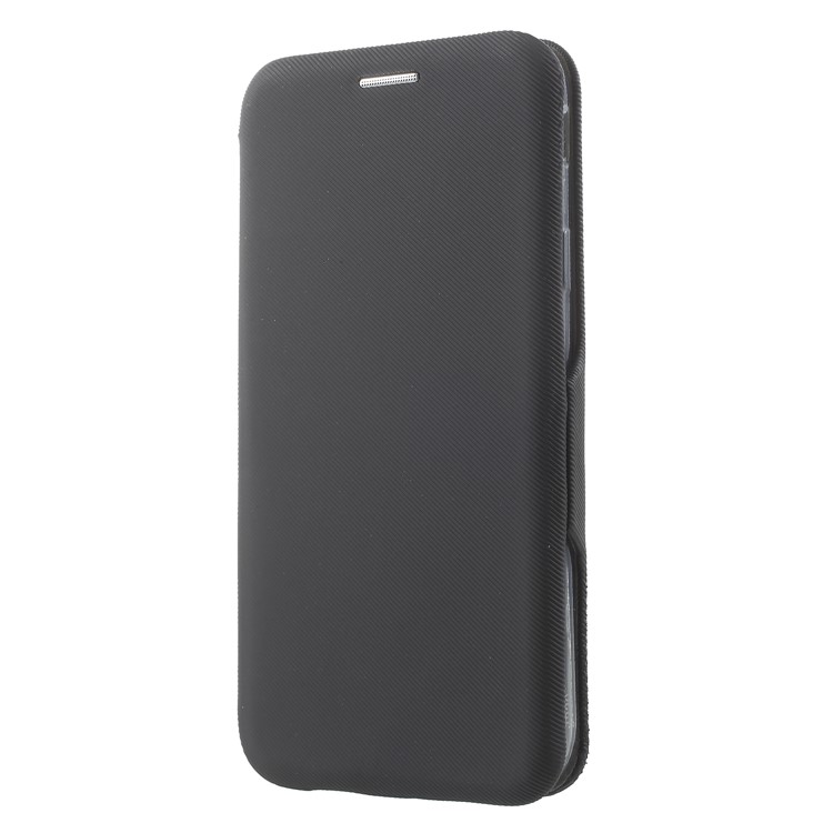 Twill Grain Leather Card Holder Stand Cell Phone Case for Samsung Galaxy J3 Pro (2017) / J3 (2017) EU Version - Black-3