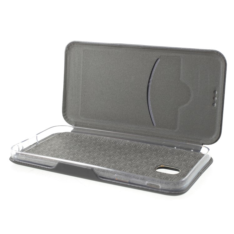 Twill Grain Leather Card Holder Stand Cell Phone Cover for Samsung Galaxy J3 Pro (2017) / J3 (2017) EU Version - Grey-5