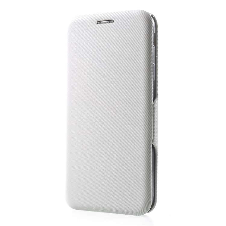 Twill Grain Leather Card Holder Stand Cell Phone Shell for Samsung Galaxy J3 Pro (2017) / J3 (2017) EU Version - White-3