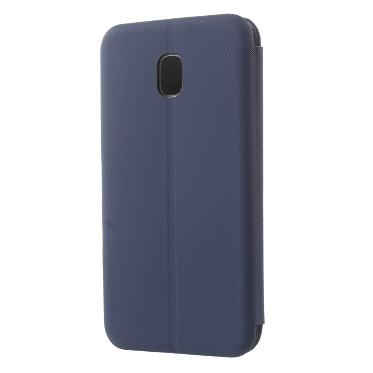 Twill Grain Leather Card Holder Stand Phone Cover for Samsung Galaxy J3 Pro (2017) / J3 (2017) EU Version - Dark Blue-2