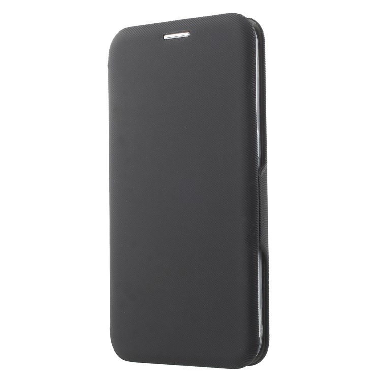 Twill Grain Leather Card Holder Stand Phone Case for Samsung Galaxy S7 SM-G930 - Black-3