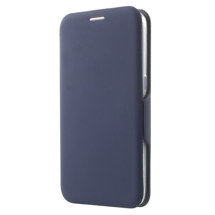 Twill Grain Leather Card Holder Stand Phone Protection Case for Samsung Galaxy S7 SM-G930 - Dark Blue-3