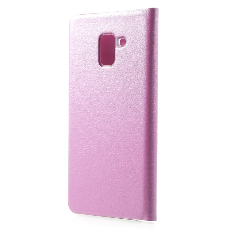 PU Leather Phone Shell with Card Slot for Samsung Galaxy A8 (2018) - Pink-2