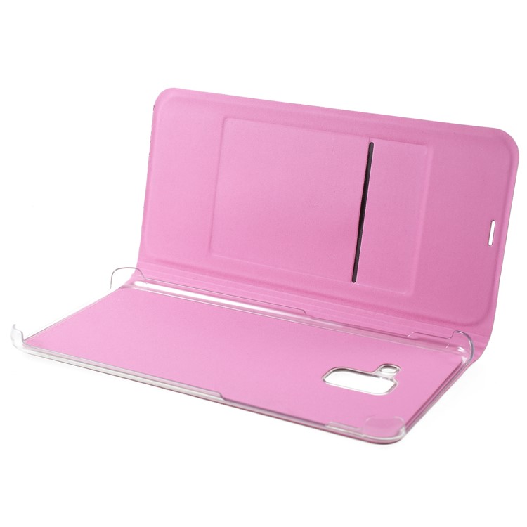 PU Leather Phone Shell with Card Slot for Samsung Galaxy A8 (2018) - Pink-4