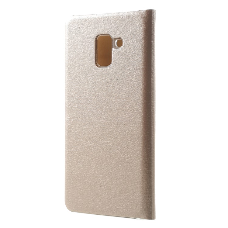 PU Leather Phone Casing with Card Slot for Samsung Galaxy A8 (2018) - Gold-2