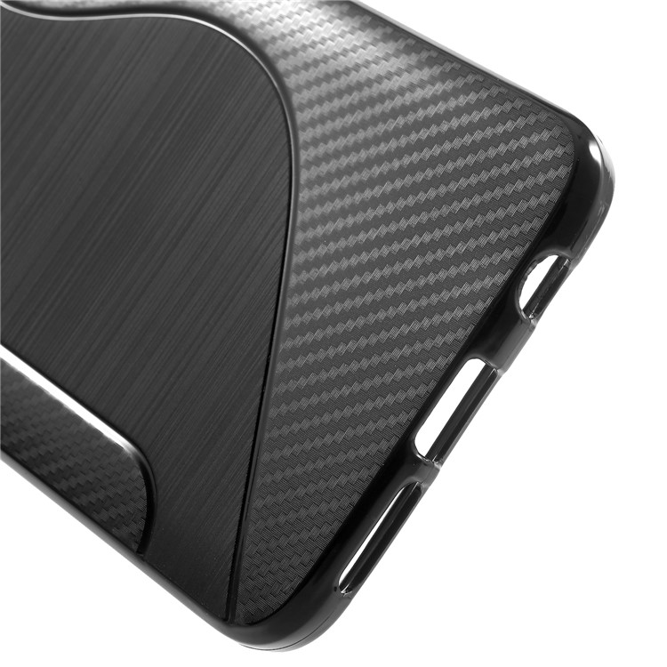 S Shape Carbon Fiber Brushed TPU Cell Phone Case for Samsung Galaxy S9 - Black-4