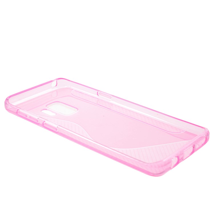 S Shape Carbon Fiber Brushed TPU Cell Phone Cover for Samsung Galaxy S9 - Rose-3