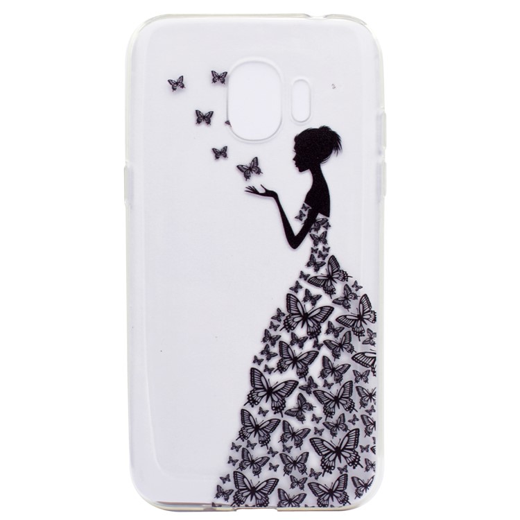 Pattern Printing TPU Back Casing for Samsung Galaxy J2 Pro 2018 - Butterfly Girl-2