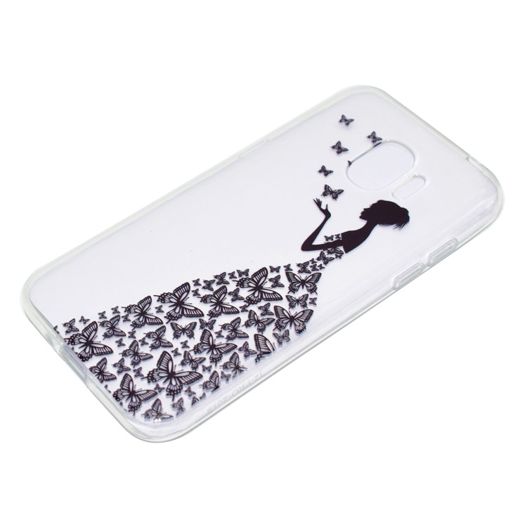 Pattern Printing TPU Back Casing for Samsung Galaxy J2 Pro 2018 - Butterfly Girl-3