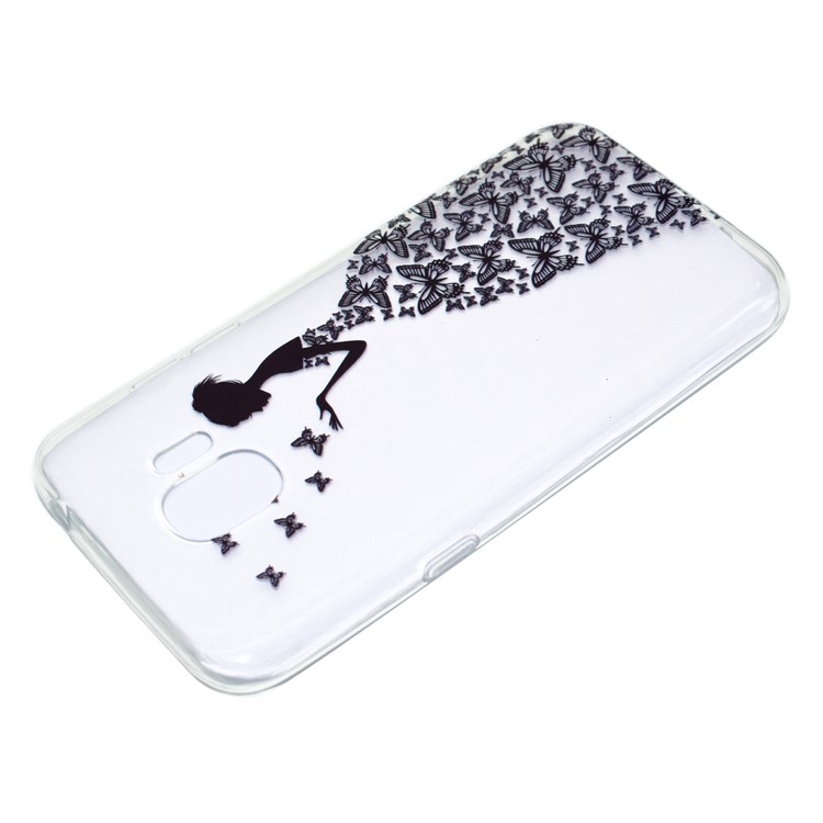 Pattern Printing TPU Back Casing for Samsung Galaxy J2 Pro 2018 - Butterfly Girl-4