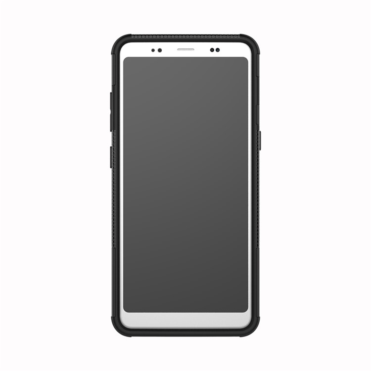 Anti-slip PC + TPU Hybrid Case with Kickstand for Samsung Galaxy A8+ (2018) - Black-3