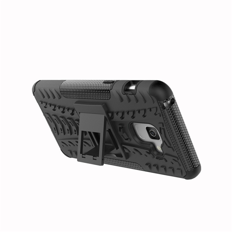 Anti-slip PC + TPU Hybrid Case with Kickstand for Samsung Galaxy A8+ (2018) - Black-5