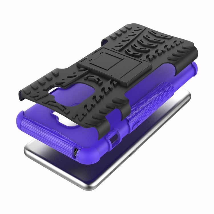 Anti-slip PC + TPU Hybrid Mobile Phone Cover with Kickstand for Samsung Galaxy A8+ (2018) - Purple-2