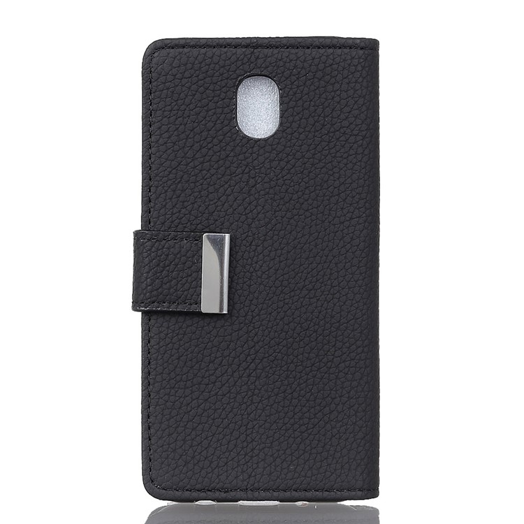 Litchi Texture PU Leather Wallet Stand Mobile Case for Samsung Galaxy J5 (2017) EU Version / J5 Pro (2017) - Black-1