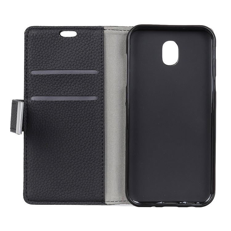 Litchi Texture PU Leather Wallet Stand Mobile Case for Samsung Galaxy J5 (2017) EU Version / J5 Pro (2017) - Black-2