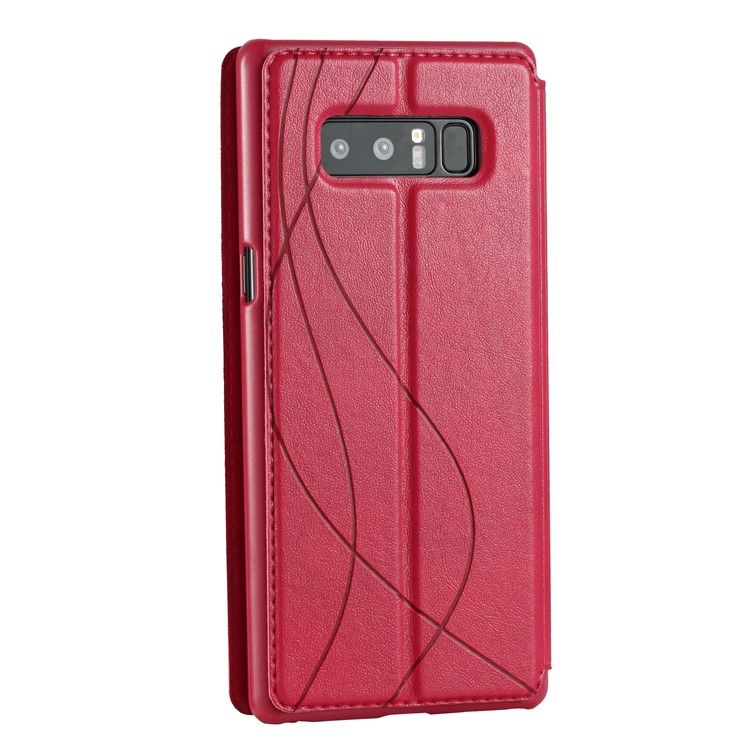 Dual View Window PU Leather Stand Mobile Cover for Samsung Galaxy Note 8 SM-N950 - Rose-2