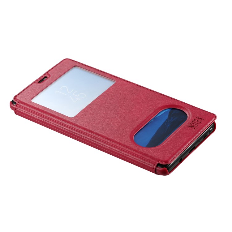 Dual View Window PU Leather Stand Mobile Cover for Samsung Galaxy Note 8 SM-N950 - Rose-3