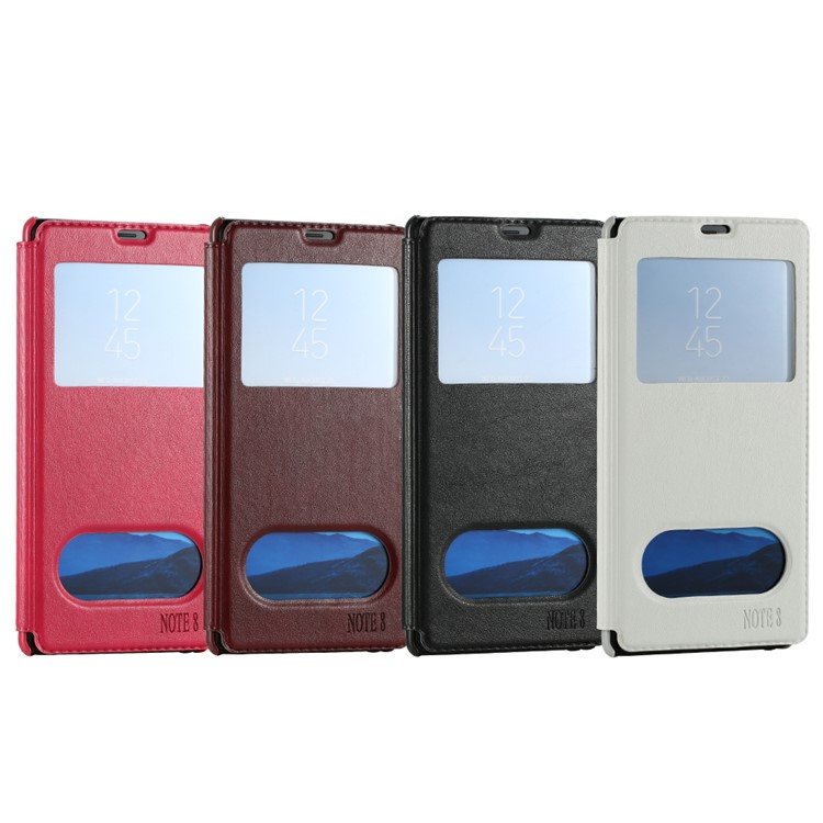 Dual View Window PU Leather Stand Mobile Cover for Samsung Galaxy Note 8 SM-N950 - Rose-7