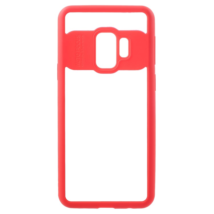 Transparent Acrylic Back + TPU Frame Hybrid Mobile Phone Case for Samsung Galaxy S9 - Red-1