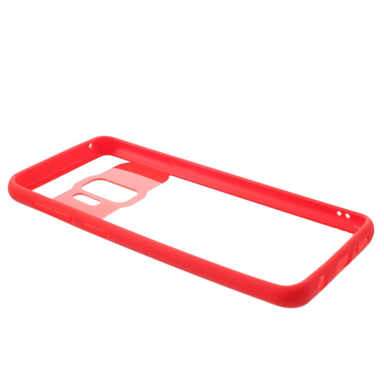 Transparent Acrylic Back + TPU Frame Hybrid Mobile Phone Case for Samsung Galaxy S9 - Red-4