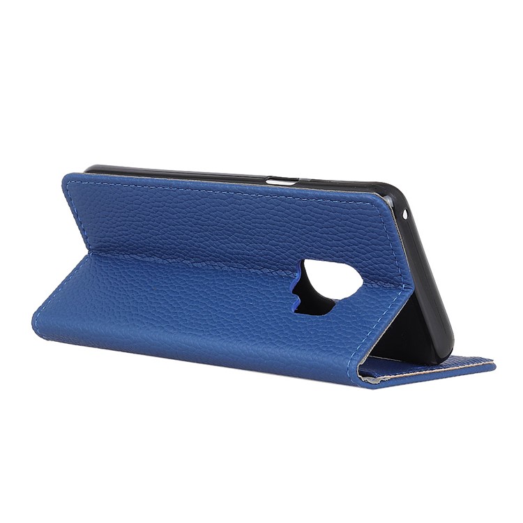 For Samsung Galaxy S9 Plus Litchi Skin PU Leather Card Holder Mobile Casing - Blue-3