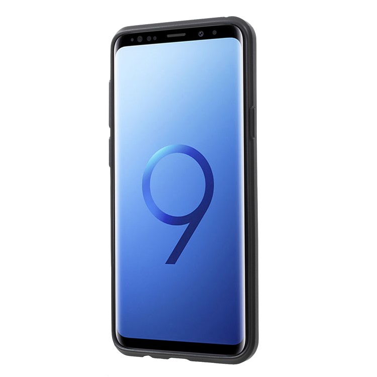 Держатель Slide Card PC + TPU Гибридный Чехол Для Мобильного Телефона Для Samsung Galaxy S9 Plus G965 - Белый