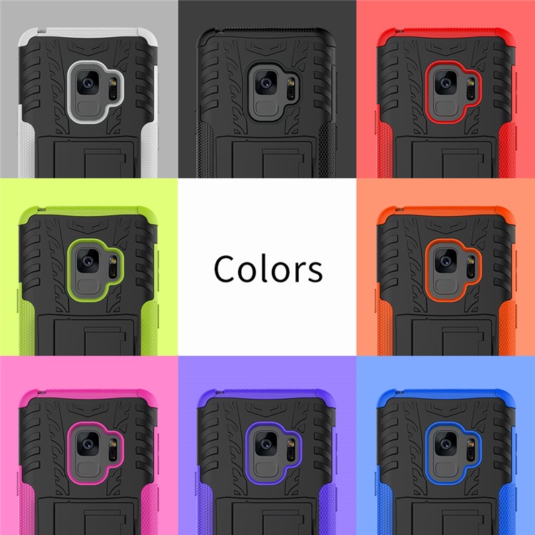 Anti-slip PC + TPU Hybrid Casing with Kickstand for Samsung Galaxy S9 G960 - Black-6