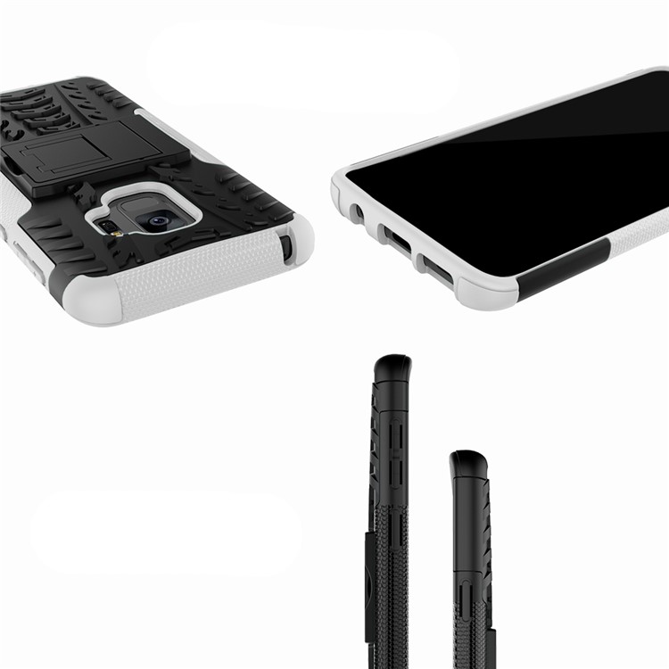Cool Tyre Pattern PC + TPU Hybrid Cover with Kickstand for Samsung Galaxy S9 Plus G965 - White-3