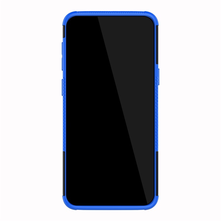 Anti-slip Tyre Pattern PC + TPU Hybrid Mobile Case with Kickstand for Samsung Galaxy S9 Plus G965 - Blue-4