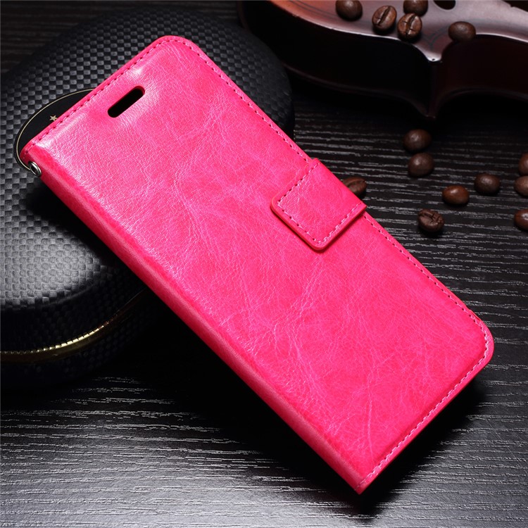 BTRCASE for Samsung Galaxy S9 Crazy Horse Texture Leather Wallet Protective Case - Rose-1
