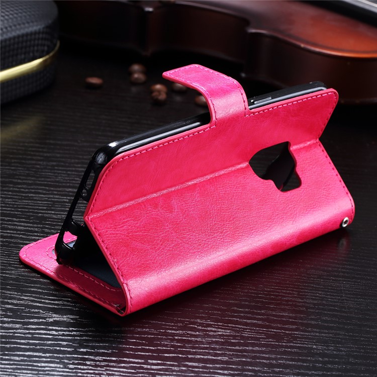 BTRCASE for Samsung Galaxy S9 Crazy Horse Texture Leather Wallet Protective Case - Rose-3