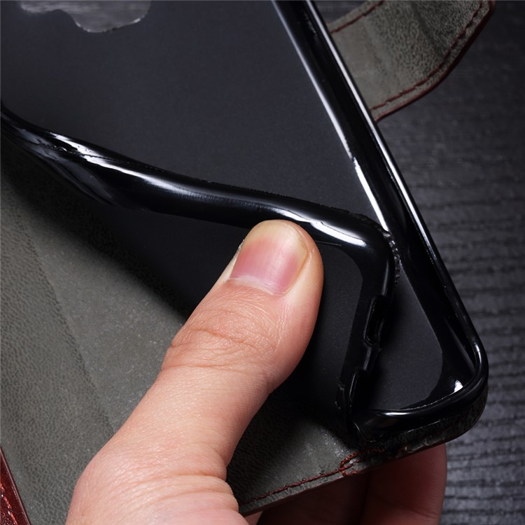 BTRCASE Crazy Horse Texture Leather Wallet Cellphone Cover Case for Samsung Galaxy S9 G960 - Brown-7
