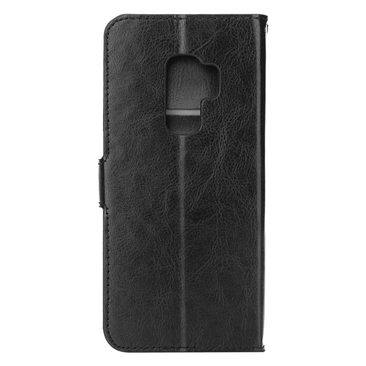 BTRCASE Crazy Horse Grain Leather Wallet Flip Cover Case for Samsung Galaxy S9+ G965 - Black-3
